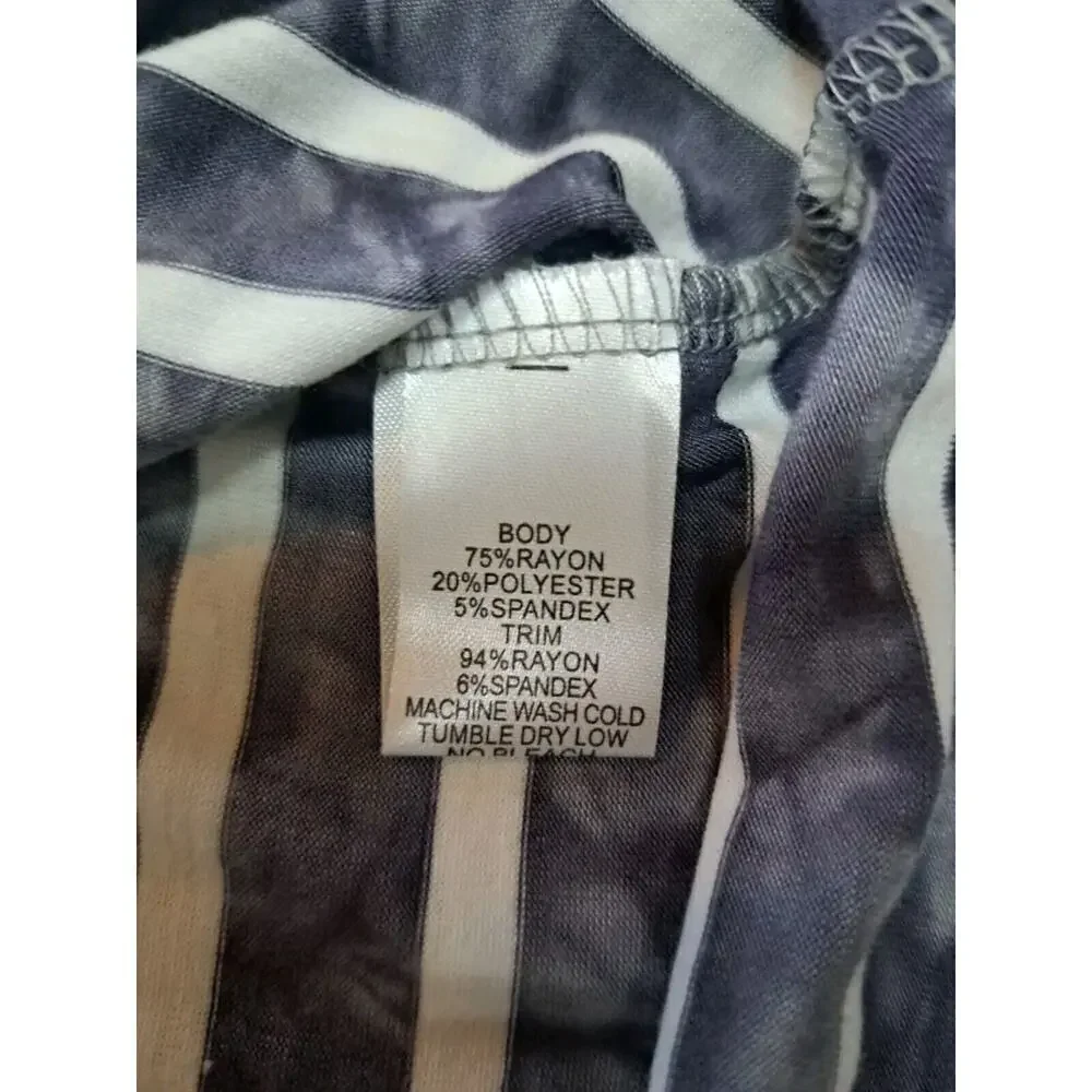 C&C California Women Tunic Hooded Top 3X Navy Coastal Distressed Grunge Cover-up - Picture 7 of 10
